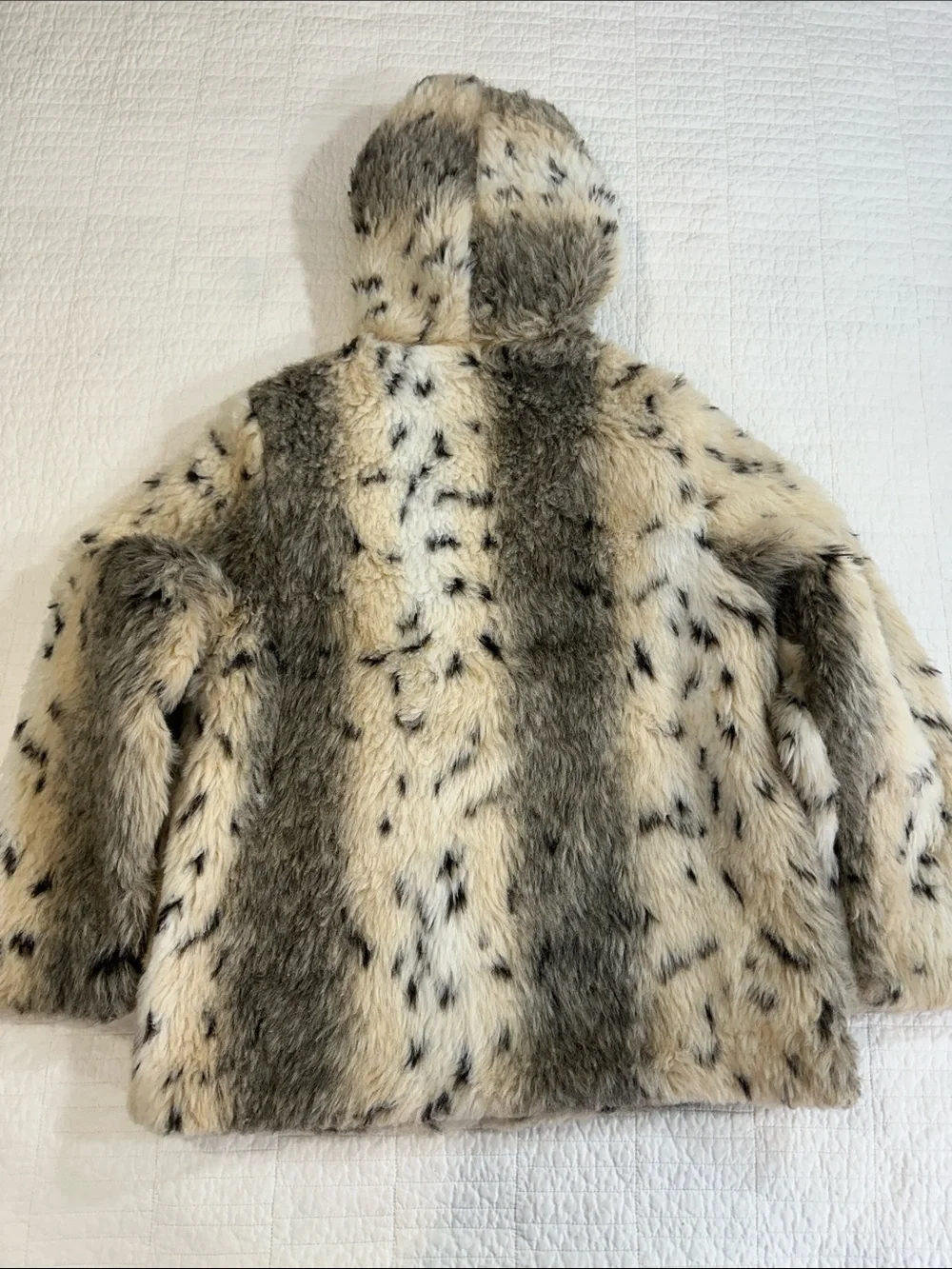 Rothschild Faux Fur Hooded Zipper Jacket Teddy Coat 14/16 Small